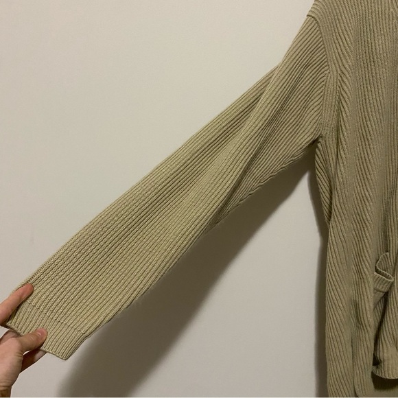 Yarnworks Vintage Tan Long Button Front Cardigan Large - Picture 2 of 12